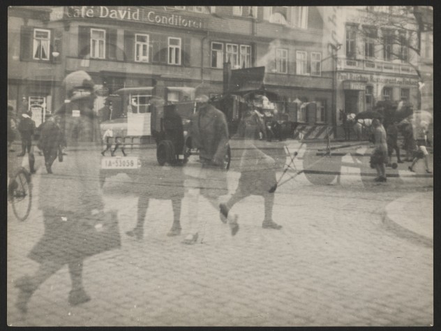 Courtesy of Houghton Library, Harvard University <i>Untitled</i> (Street Scene, Double Exposure, Halle), 1929–30
