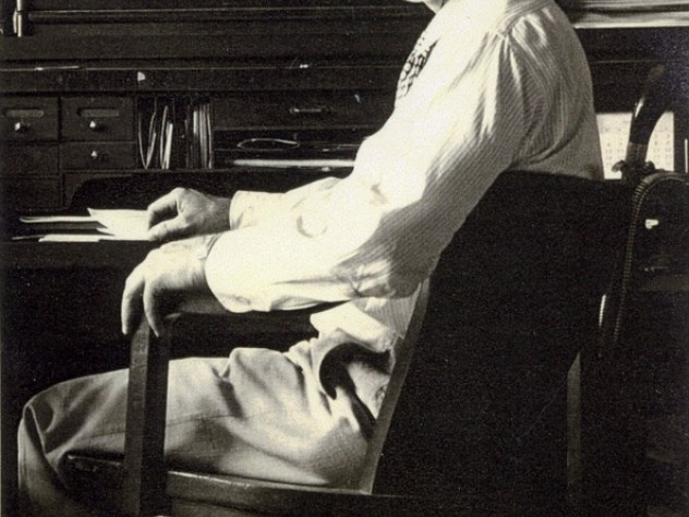Photograph courtesy of Jacobs Wind Electric and the Jacobs Family Marcellus Jacobs in his office at the Jacobs Wind Electric Factory