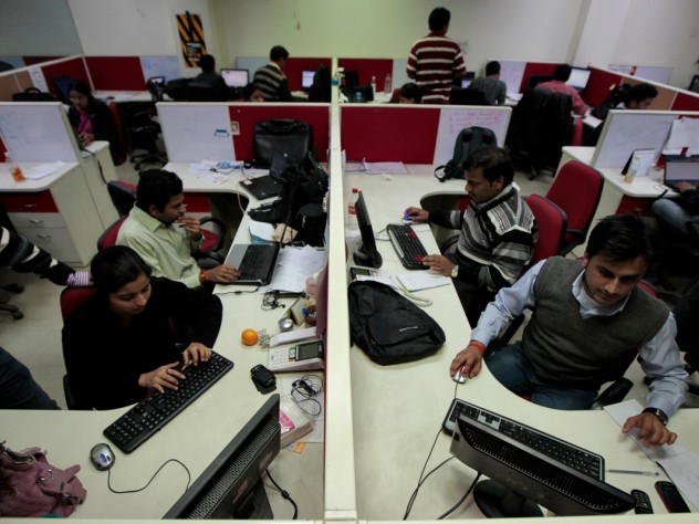 Photograph by Peter Pereira The Aspiring Minds office outside Delhi buzzes with activity well into the evening. Companies rely on the start-up (advised by Harvard Business School professor Tarun Khanna, and studied in a course Khanna teaches) to help them find workers who are a good fit.