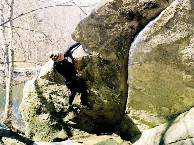 Photograph courtesy of Samuel Brotherton Athena Jiang ’11, of the Harvard Mountaineering Club, takes on “The Wave” while bouldering in Lincoln Woods, near Providence, Rhode Island.