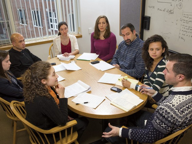 Western and his team of researchers meet regularly to discuss their work. Clockwise from bottom left are Catherine Sirois &rsquo;10, Caroline Burke &rsquo;13, Western, Jaclyn Davis, Tracy Shollenberger, A.M. &rsquo;11, Anthony Braga, M.P.A. &rsquo;02, Jessica Simes, and David Hureau, M.P.P. &rsquo;06.