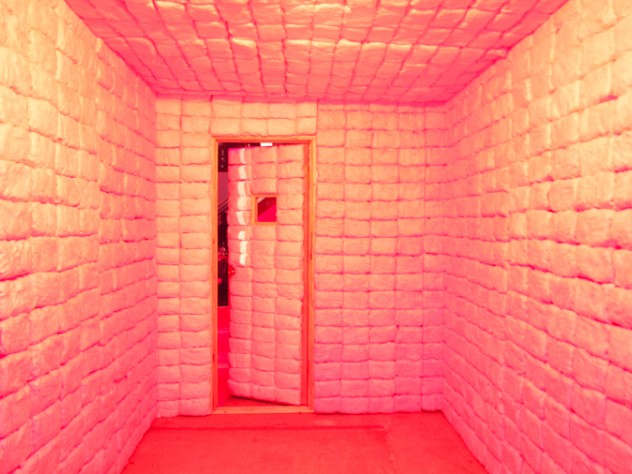 <i>Padded Cell</i> (2010) is lined with pink cotton candy.