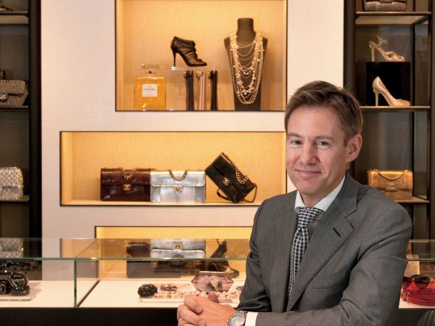 Photograph by Stu Rosner John Galantic, president of Chanel's American operations, at the Chanel boutique on Madison Avenue in New York City