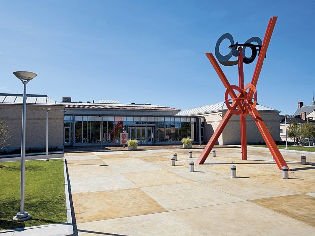 Photograph courtesy of the Currier Museum of Art, Manchester, New Hampshire At the Currier Museum of Art: <i>Origins</i> (2001-2004), by Mark Di Suvero, highlights the entrance.