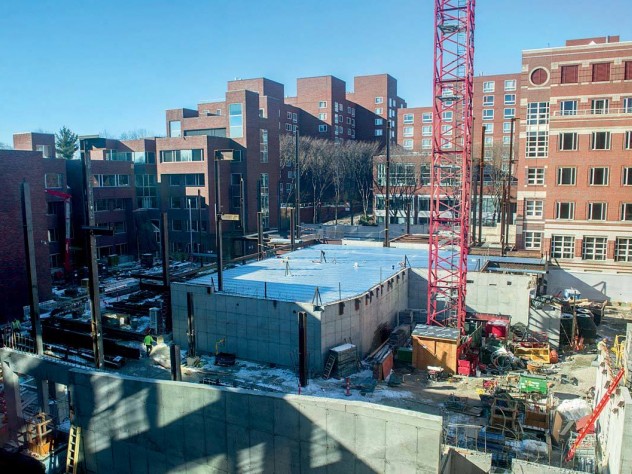 Looking west toward the Charles Hotel complex