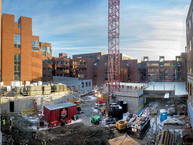 Looking across the Kennedy School courtyard from Taubman toward Littauer