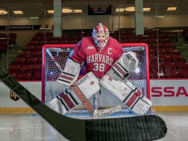 This season Maschmeyer made her 2,108th save, surpassing the Harvard women’s hockey all-time record.
