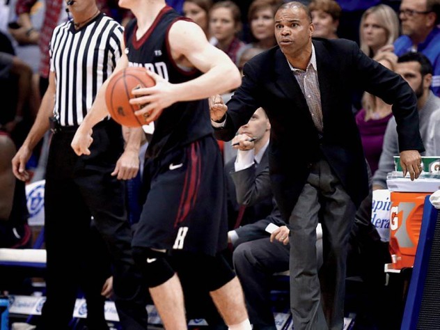 Coach Tommy Amaker is trying to shape a young Crimson squad, including freshman point guard Tommy McCarthy, shown in action against the University of Kansas.