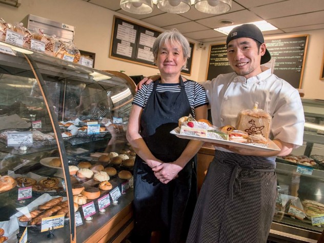 Hiroko Sakan and her son, Takeo, work together at their bakery, Japonaise.