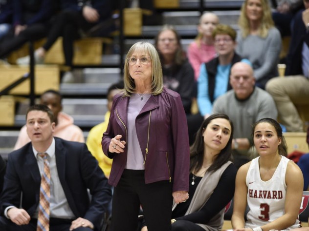 Kathy Delaney-Smith (shown here during the January 19 win over Dartmouth) has helped her players navigate many off-court challenges.
