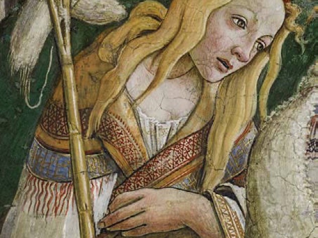 Botticelli image of a woman from the Sistine Chapel