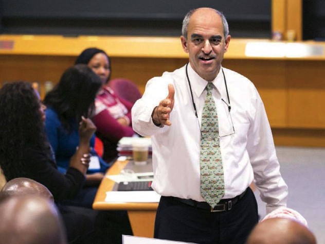 Photograph of Business School dean Srikant Datar in a classroom