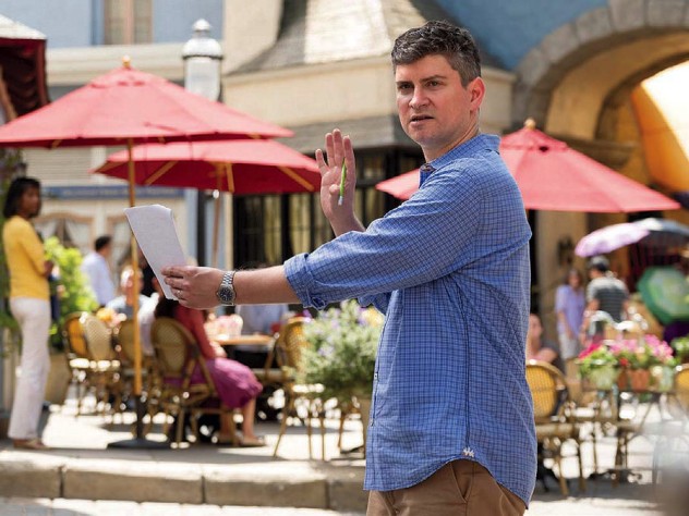 Mike Schur on the set of The Good Place