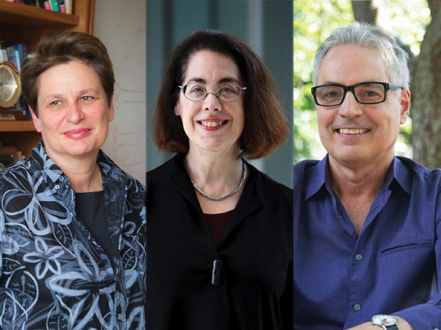 Portraits of newly appointed University Professors Catherine Dulac, Arlene Sharpe, and Robert J. Sampson
