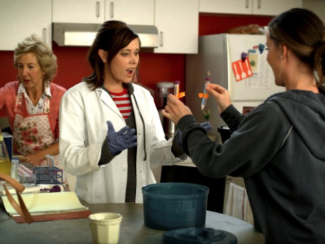 Miranda Kent (center) plays the film's protagonist, Samantha "Sam" Bazarick.