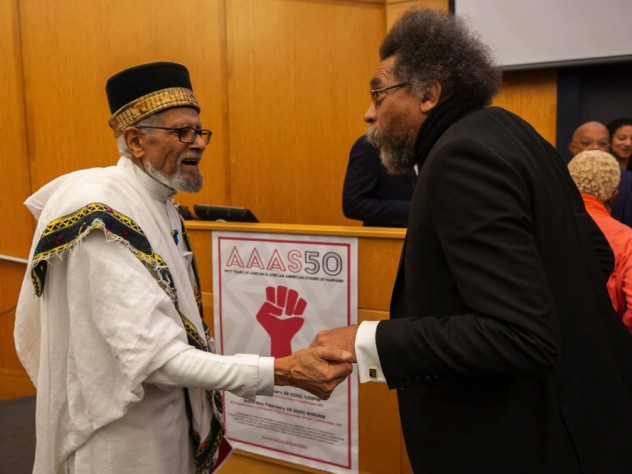 Former professor Ephraim Isaac and Cornel West