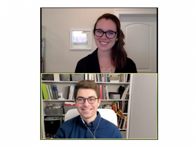 Headshot portraits of Harvard Law School students Anna Vande Velde and William Roberts