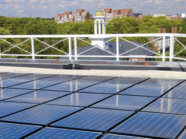 solar panels on the roof of the Business School’s Shad Hall.