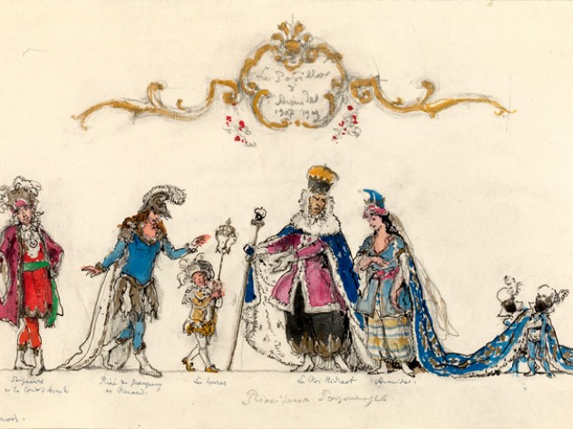 Courtesy of the Harvard Theatre Collection Costume design by Alexandre Benois for <em>Le Pavillon d'Armide,</em> 1909