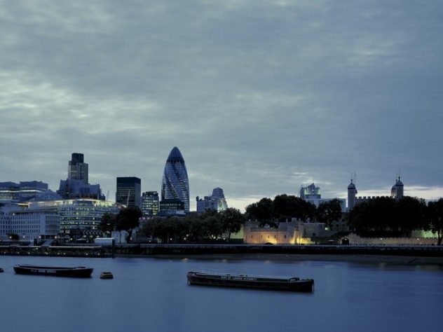The Swiss Re building is a notable presence on the London skyline.
