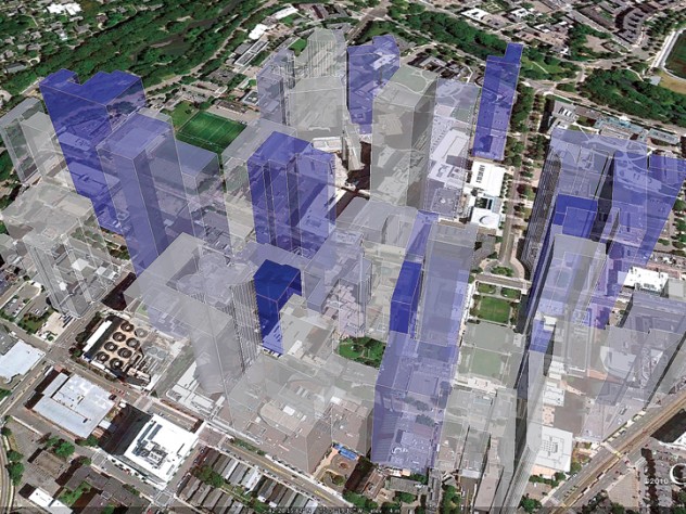 K. Lee et al. Plos oNe 5, e14279; 2010 In this 3D representation of the relationship between collaboration and mean citation impact in the Longwood Medical Area, each building’s height reflects the number of citations of papers originating in the building, while the color gradient (from gray/low to blue/high) represents the proportion of publications originating from that building in which both first and last authors work in the building.