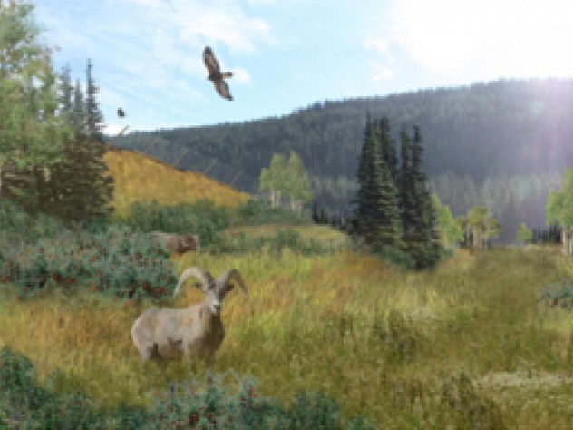 Image courtesy of The ARC International Wildlife Crossing Infrastructure Design Competition/The Olin Studio View of a part of the wildlife crossing, from the Olin Studio submission
