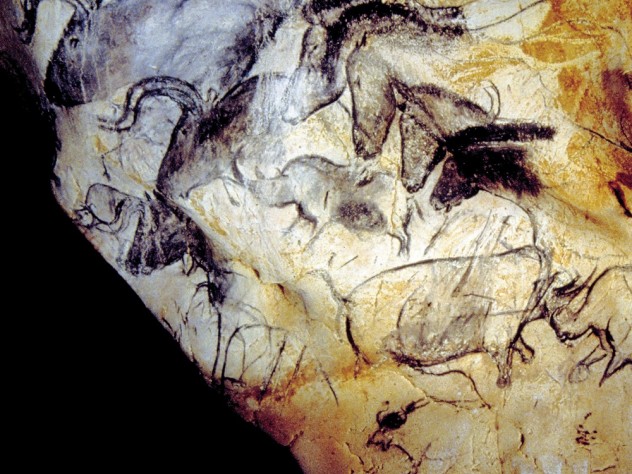 Photographs courtesy of the French Ministry of Culture and Communication, Regional Direction for Cultural Affairs, Rhône-Alpes region/Regional Department of Archaeology The human urge to create art appears magnificently in the Paleolithic paintings from roughly 30,000 years ago at Chauvet Cave, in southern France. Here, the Panel of the Horses.