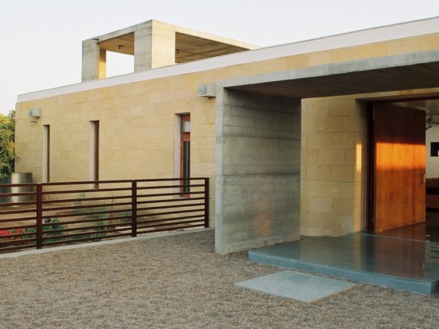 Courtesy of RMA Architects Another country house was built in the middle of an orchard. Mehrotra convinced the owner to place the house in the center rather than at the edge of the property "like a plantation."