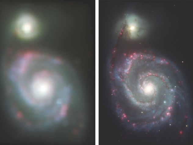 Simulations of HST view of M51 galaxy and GMT&rsquo;s higher resolution