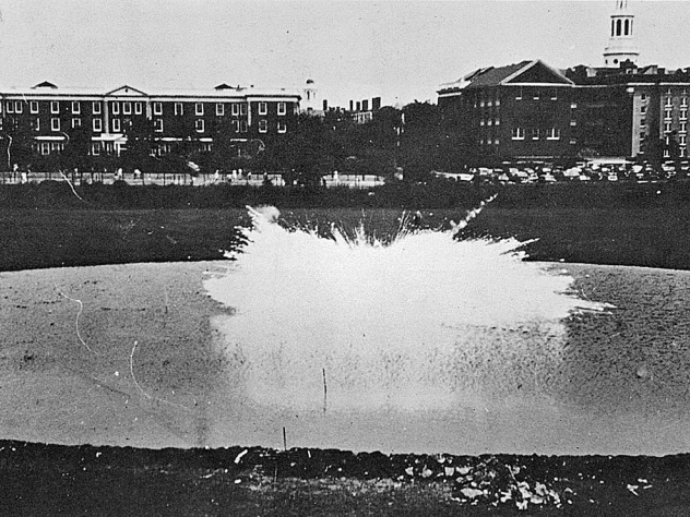 Independence Day, 1942: the first field test of napalm, behind Harvard Business School 