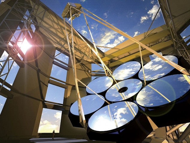 A detail of the primary and secondary mirrors