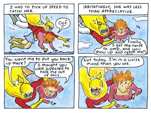 An episode from <i>Starling</i> in which the superheroine, having made a midair rescue of an aspiring suicide who&rsquo;s leapt off a bridge, gets a not-especially-grateful reception.