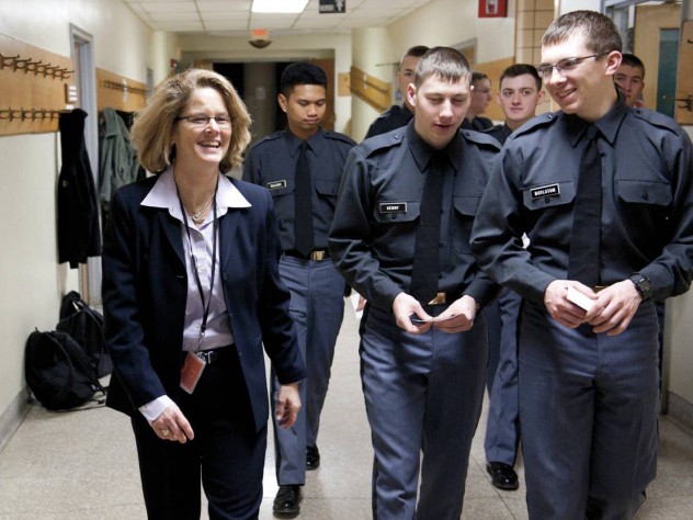 Having walked the same halls and marched on the same greens as a West Point cadet, Young knows the demands on her students, especially on women in a male-dominated culture.