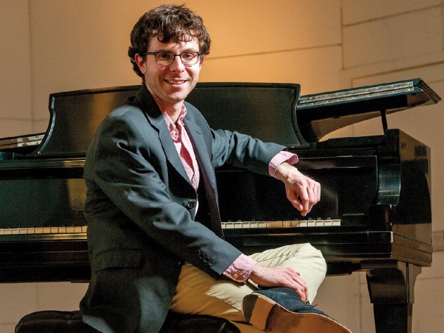 Matthew Aucoin, in Paine Hall for a lecture and recital to preview <i>Crossing</i>.