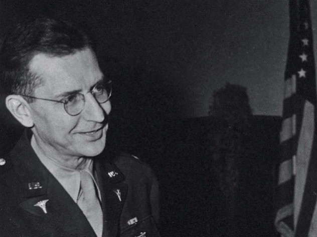 While on active duty in the Mediterranean Theater in 1944, Dr. Lyons (at left) received the Legion of Merit for exceptionally meritorious conduct in the performance of outstanding services and achievements.