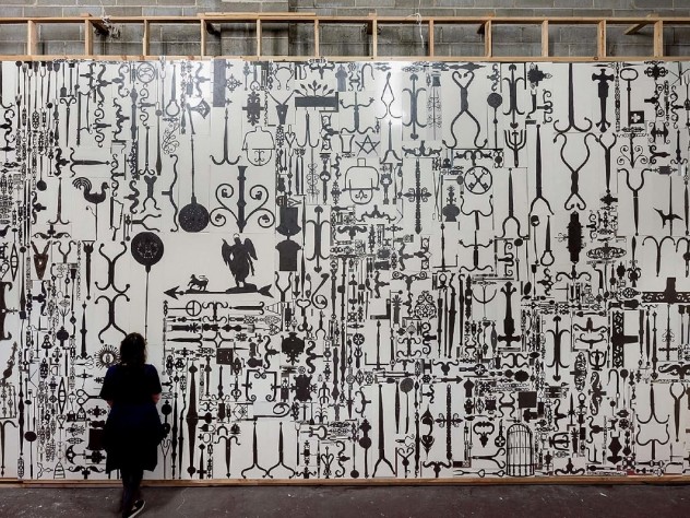 Ellen Harvey’s “Metal Painting,” 2015