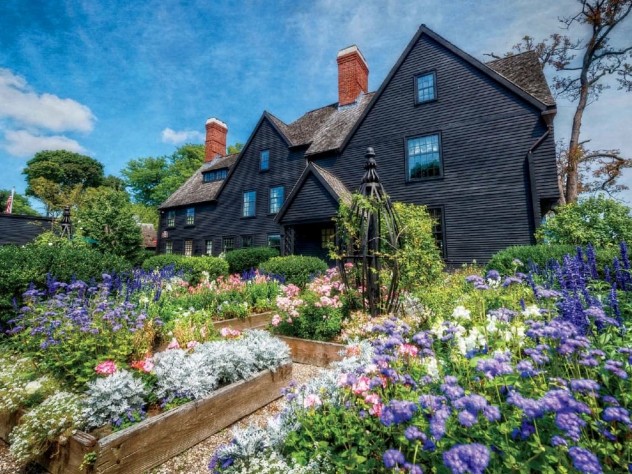 Gardens soften the stark look of the Colonial-era House of the Seven Gables
