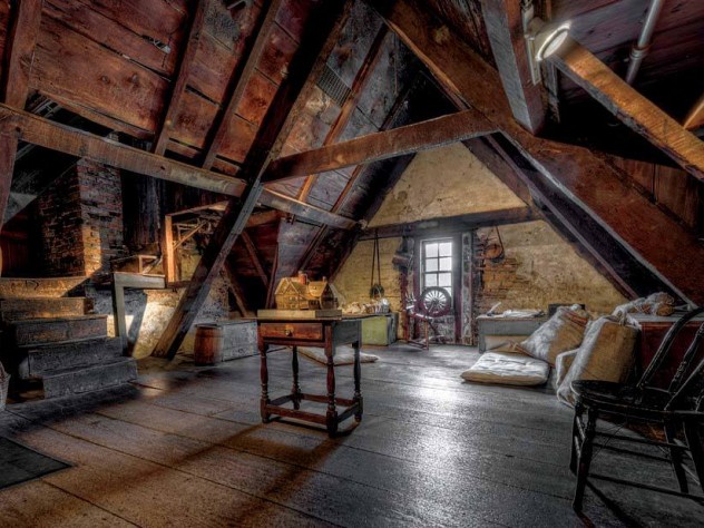 The attic, where the bones of the house reveal its age
