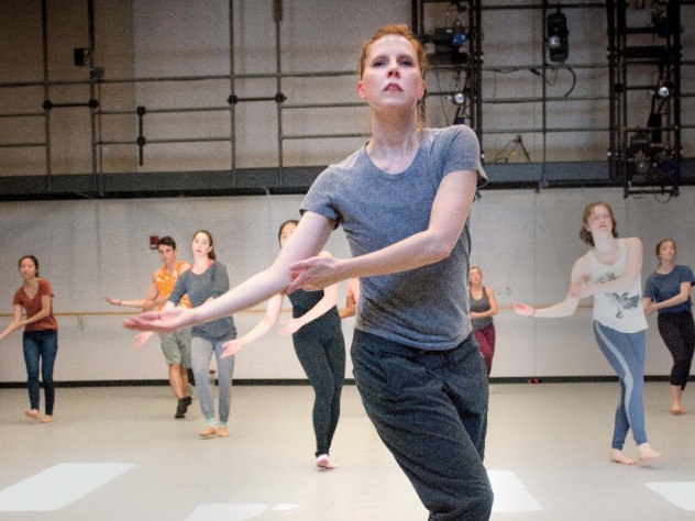 Dance director and senior lecturer Jill Johnson leading Music 12, “The Harvard Dance Project”