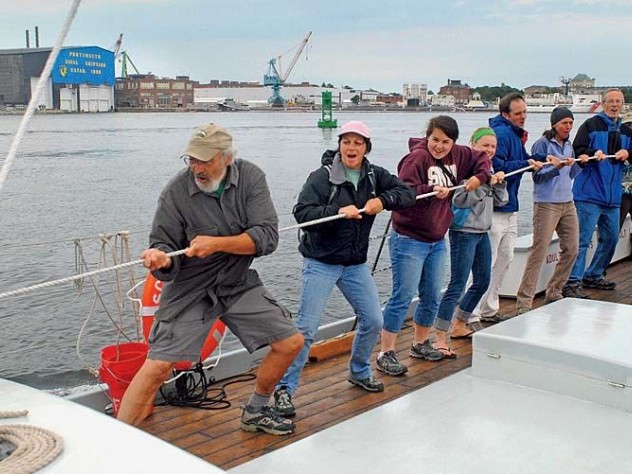 Crews enjoy a day out on the gundalow.
