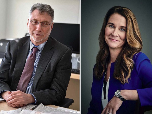 Photographs of Harvard and Radcliffe would-be honorands Martin Baron and Melinda Gates