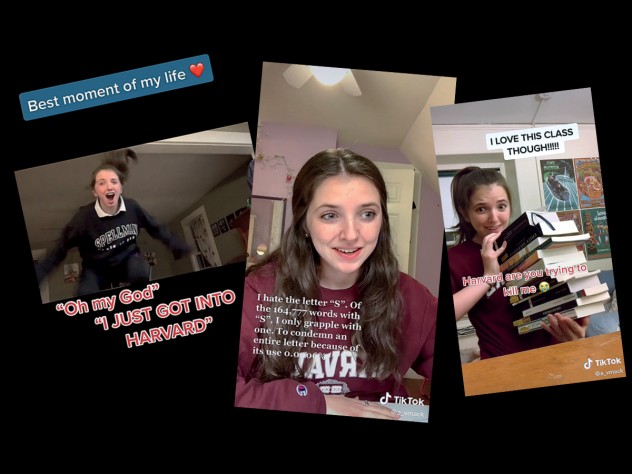 Three TikTok screenshots of Abigail Mack