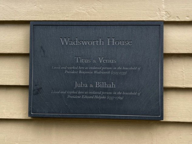 Plaque identifying enslaved people placed on Harvard’s Wadsworth House in 2016