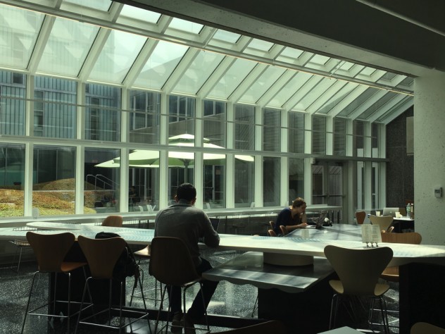 [Click photo to see more images] Students study by Clover Food Lab