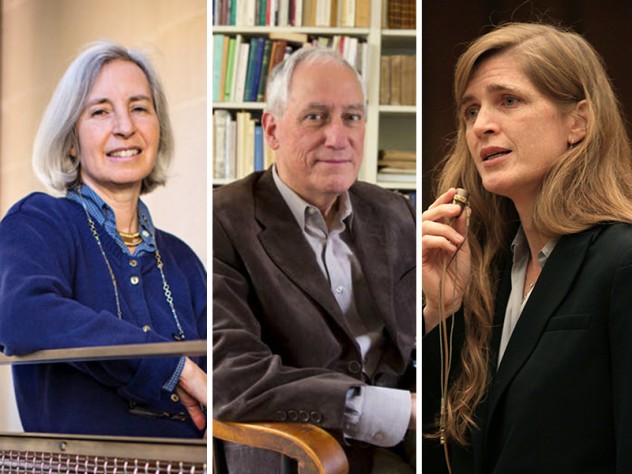From left: Martha Minow, Robert Darnton, and Samantha Powers