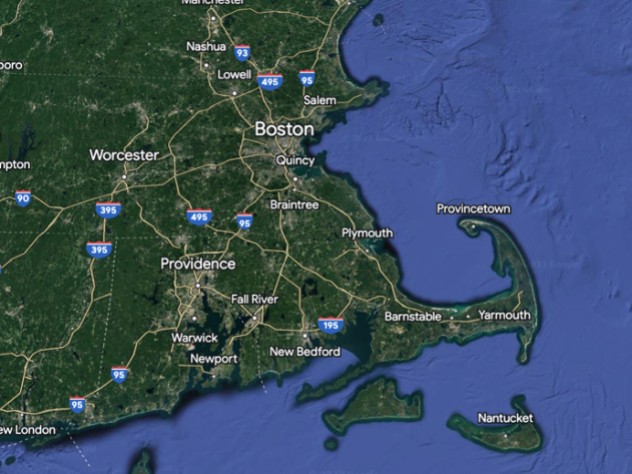 Map of eastern Massachusetts