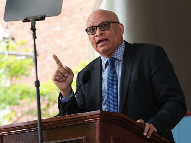 Larry Wilmore delivers the Class Day address Larry Wilmore delivers the Class Day address