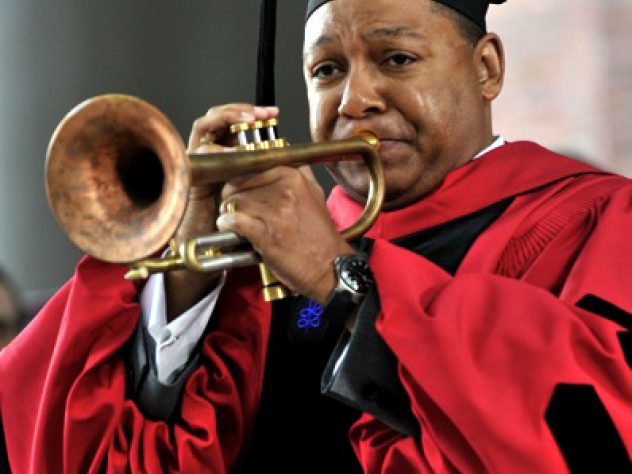Wynton Marsalis jazzes up the morning ceremony.