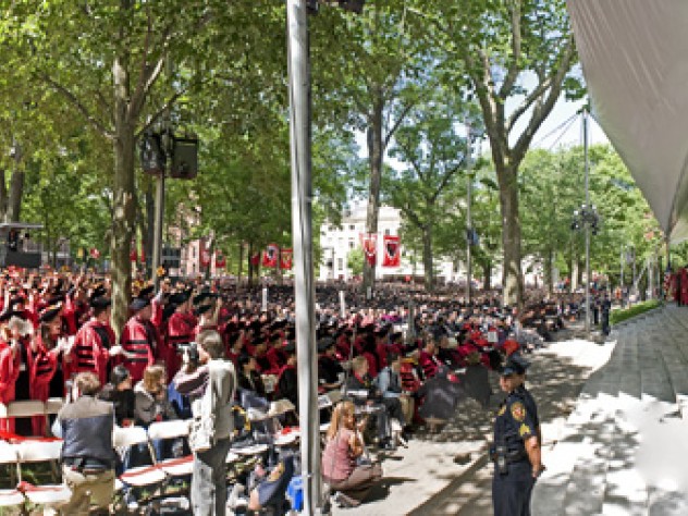 Tercentenary Theatre on Commencement morning; a composite view
