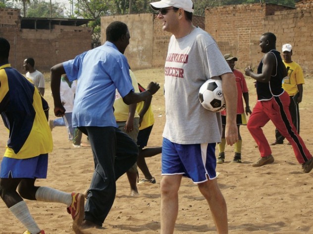 Photograph courtesy of Nick Gates Nick Gates ’91, who founded Coaches Across Continents, works with coaches (above) and youths (at right) in Tanzania in 2009.